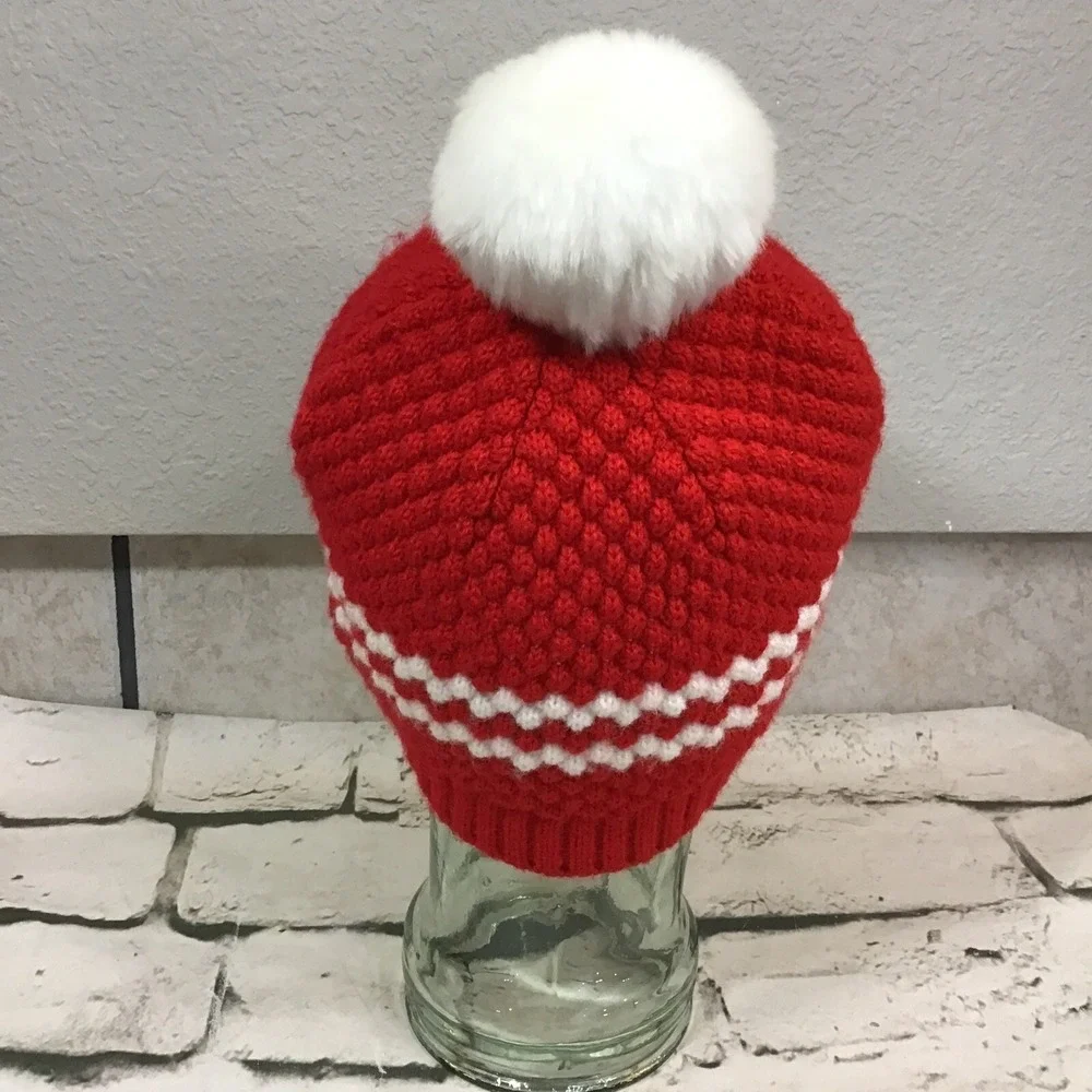 Coca-Cola Hat Unisex OSFA Red White Beanie Advertising Bubble‎ Knit Ski Cap